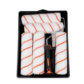 

8pcs Graining House Decoration Paint Tool Polyester Portable Long Handle Runner Coating Corner Roller Brush Set Wall Textures