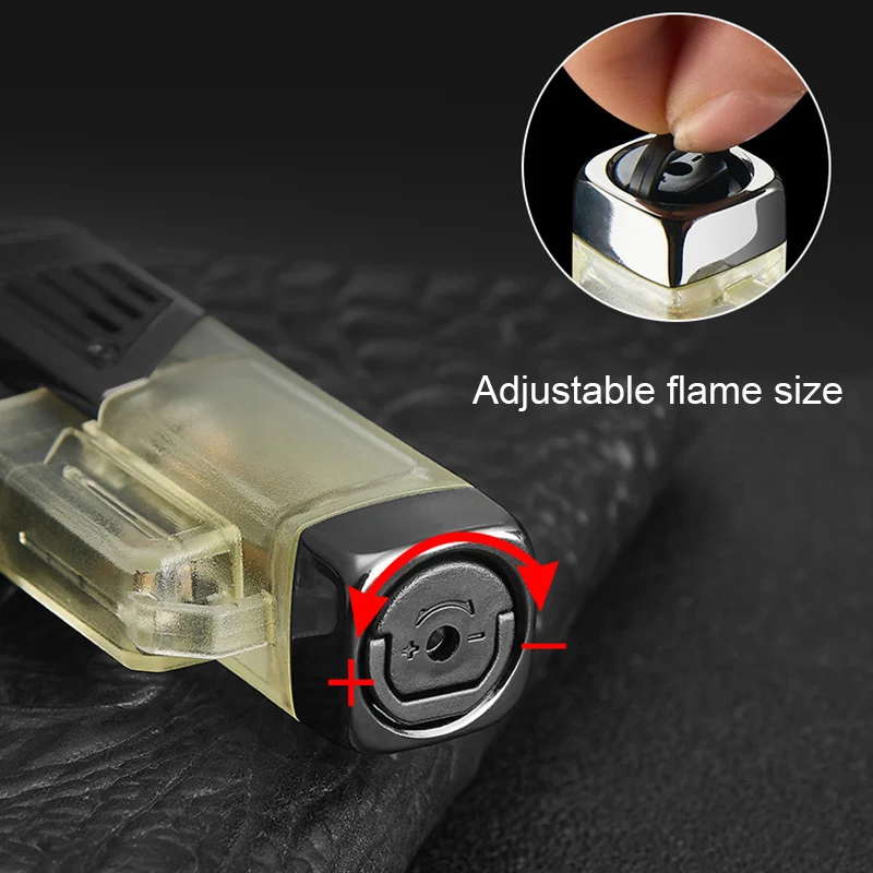Torch Lighters Windproof High Firepower Spray Gun Jet Lighter Visible Gas Butane Cigar Lighter Men's Gadgets