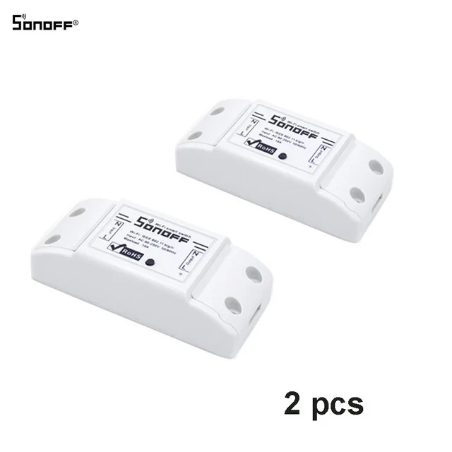 2 pcs 1-10 шт SONOFF базовый Wifi умный переключатель DIY 10A беспроводной пульт дистанционного управления светильник 220 в Wifi таймер умный дом Google Alexa - Комплект: 2 pcs