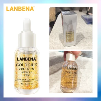 

Gold Silk Hyaluronic Acid Face Serum Replenishment Moisturize Shrink Pore Brighten Nicotinamide Skin Care Lift Firming Essence
