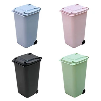 

Small Trash Can,Mini Desk Trash Can with Lid,Desk Organizer Garbage Storage Bin,Pen Holder Office Desktop Supplies, Mini Wasteba