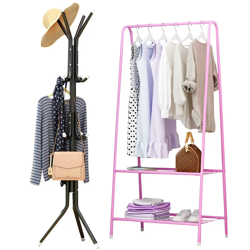 

On Behalf of Simple Coat Rack Floor Hangers Creative Clothes Rack Bedroom Storage Shelf Foyer Storage Iron Art Clothes Hanger