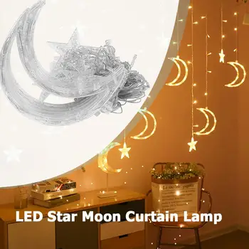

3.5m Moon Star LED Light String Creative Romantic Home Living Room Night Lamp Decor 8 Function Flash Mode Controller Security