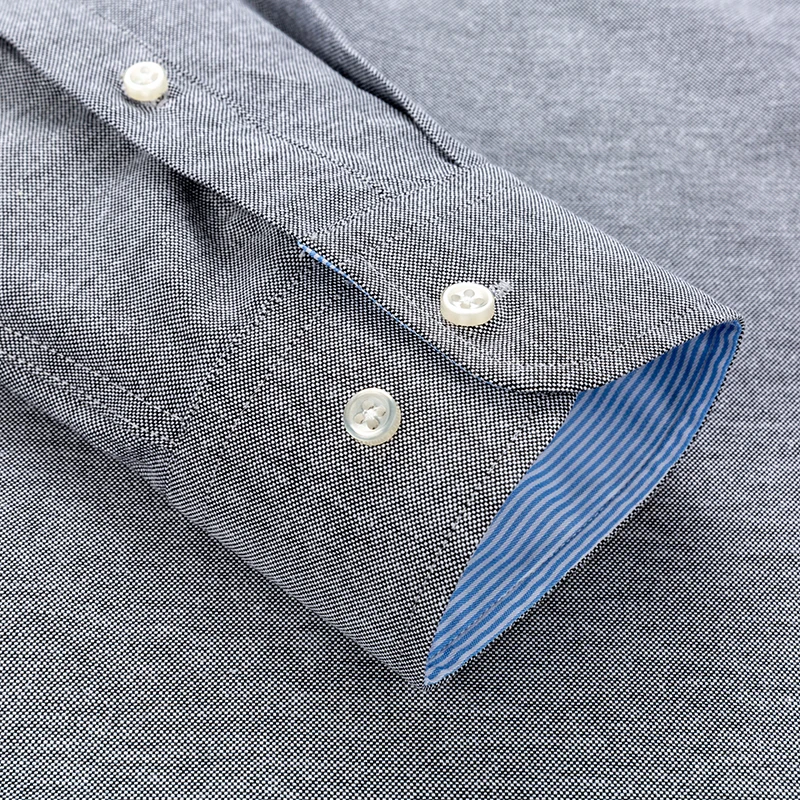 New 2019 Autumn Men Shirt Slim Fit 60 Cotton Solid Men Dress Shirts Regular Long Sleeve 5