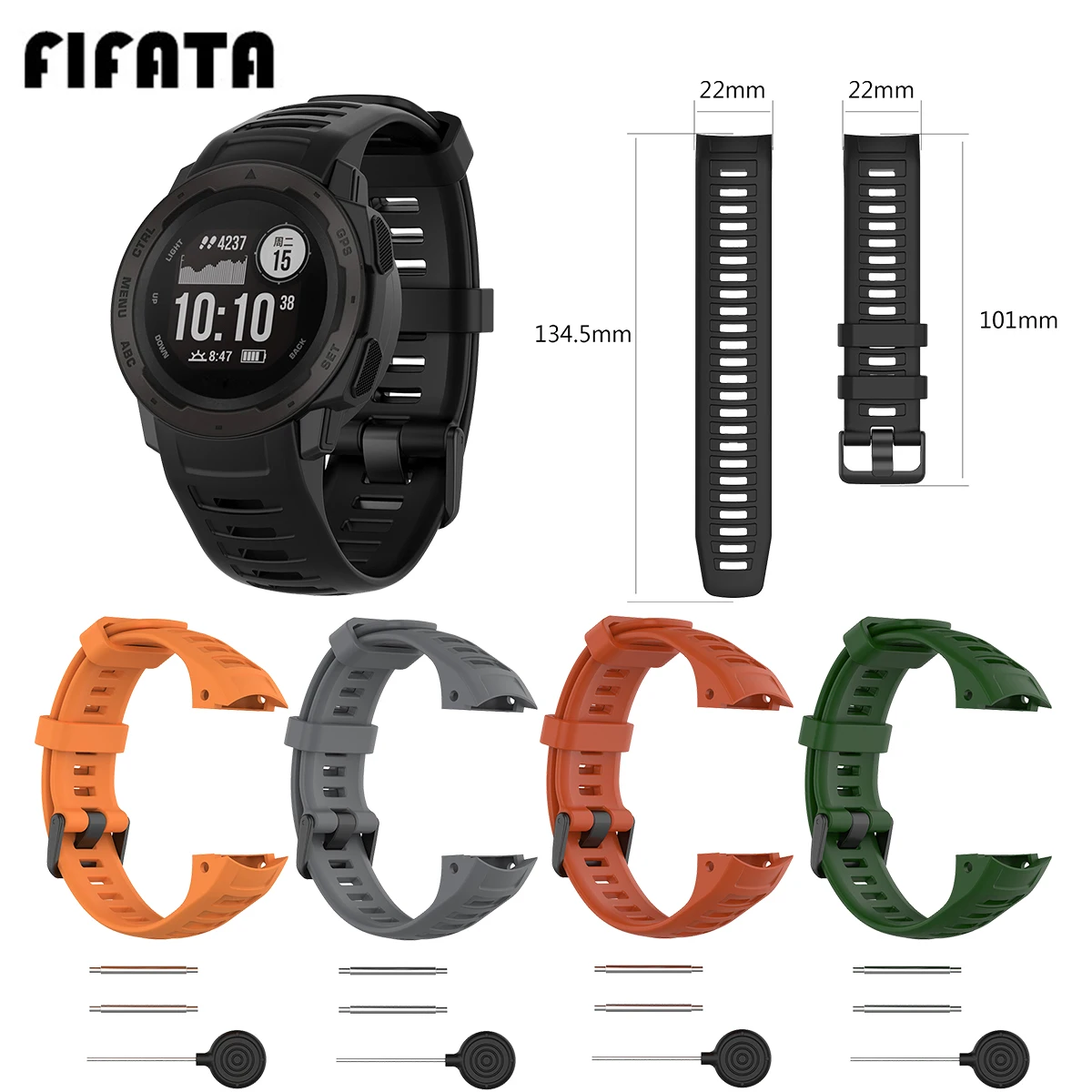 FIFATA быстросъемный силиконовый ремешок для часов Garmin Instinct умные спортивные часы сменный Браслет для Garmin умные часы