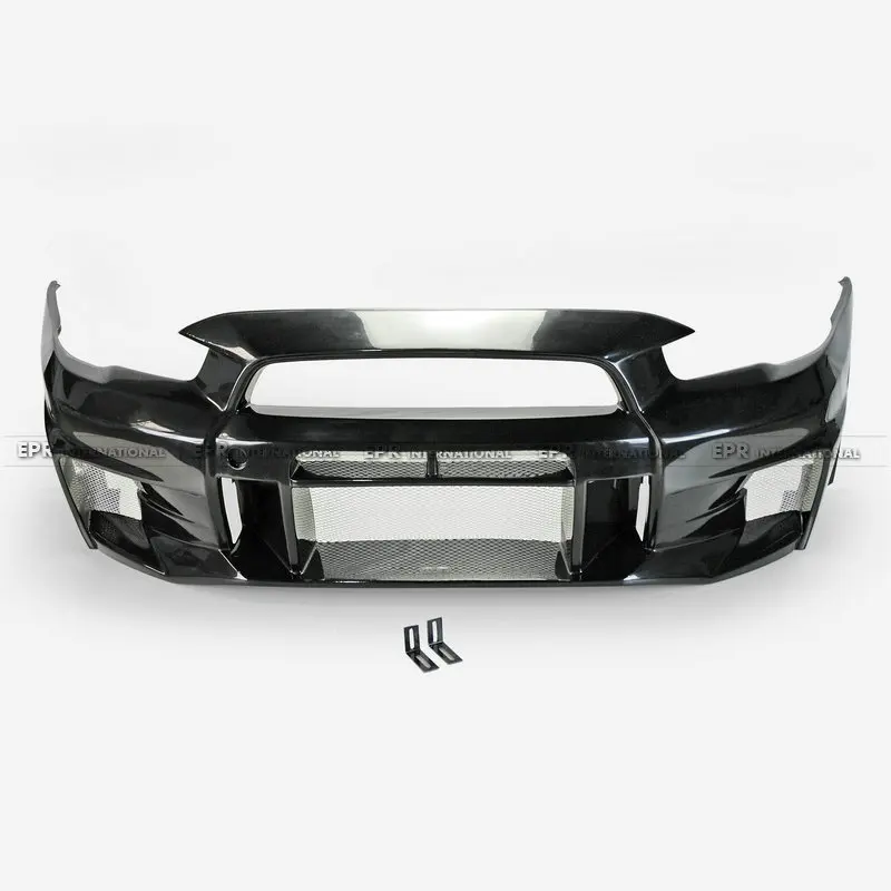 FRP отделка переднего бампера для Lancer Evo 10 V2 стиль Стекло волокна спереди набор для бампера, кузова тюнинг для EVO10 гоночные детали