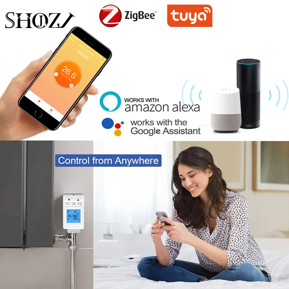 

Термостат для радиатора TUYA Smart, программируемый, с поддержкой Alexa