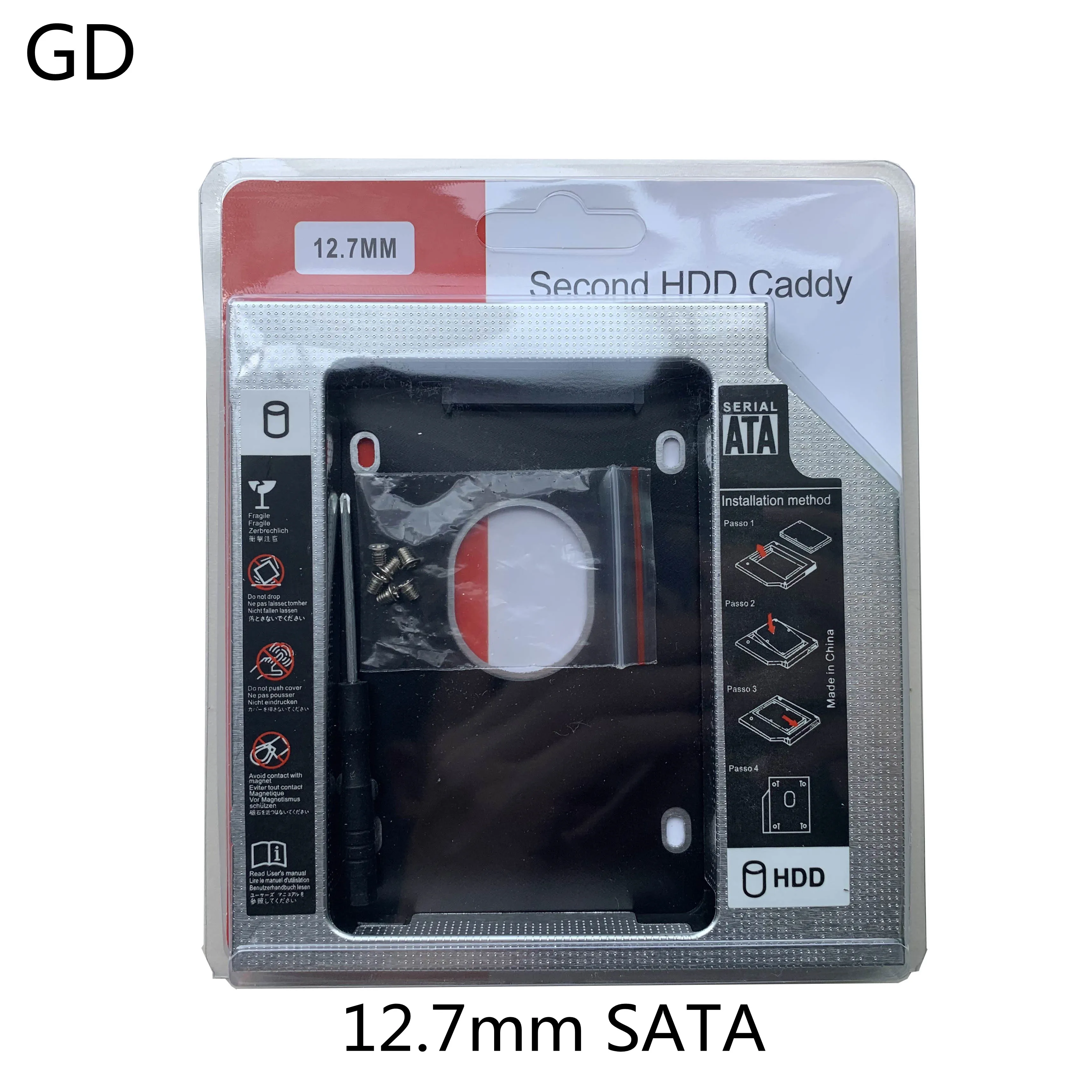 GD новый алюминиевый корпус для жесткого диска 9 5 мм 12 7 ноутбука 2 дюйма SATA 3 0 Optibay