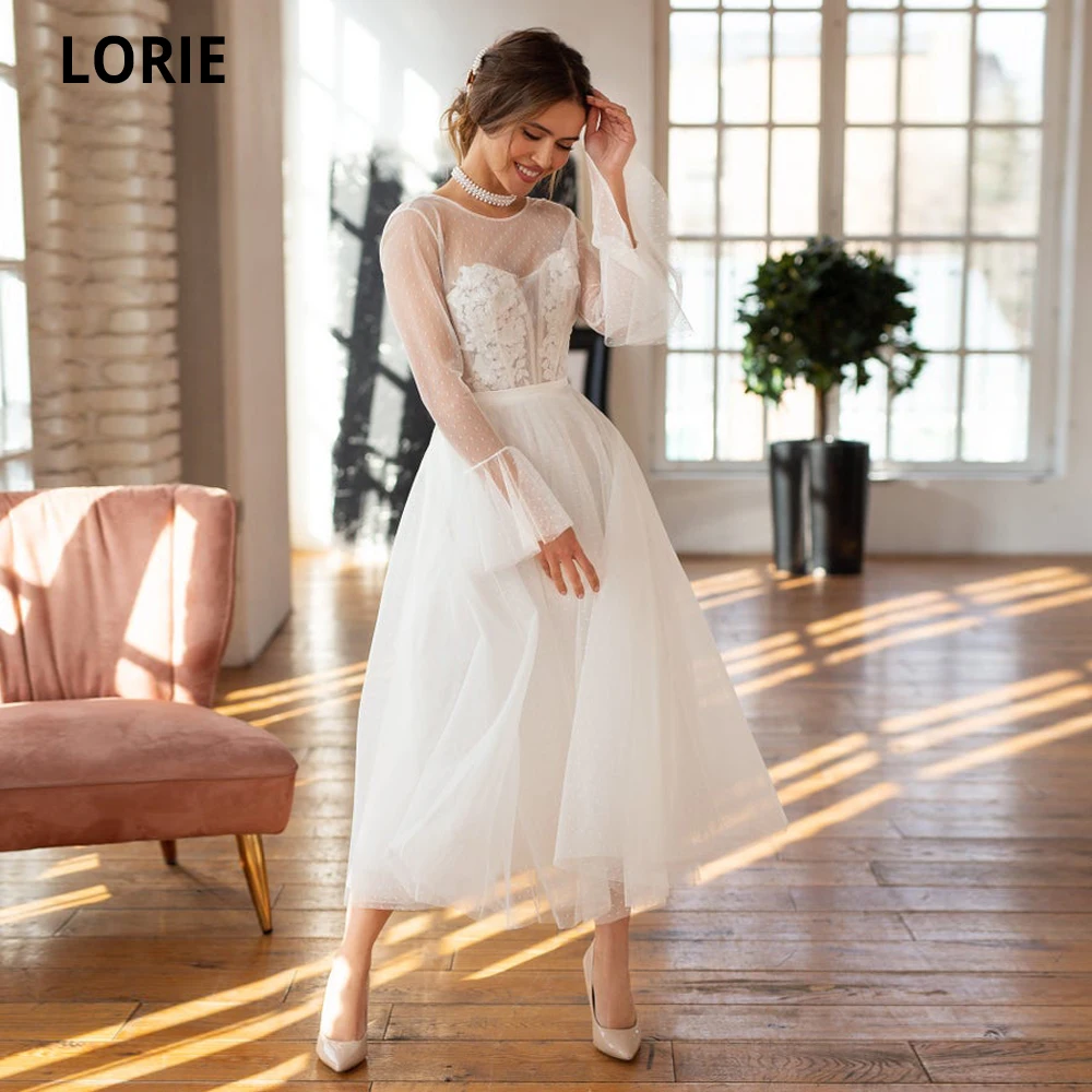 tea length boho wedding dress