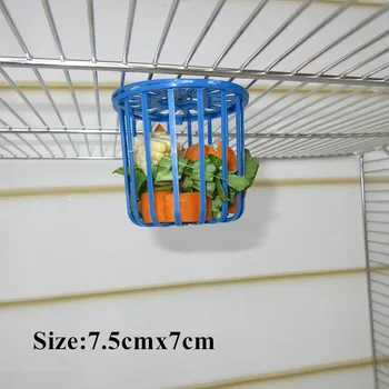 

Bird Parrot Feeder Cage Fruit Vegetable Holder Cage Accessories Hanging Basket Container Toys Pet Parrot Feeder Cage Supplies