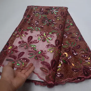 

Hot Fashion African Net Lace Fabric High-quality Gold Line Sequin Lace Nigerian Tulle Lace Fabric French For Wedding Dress