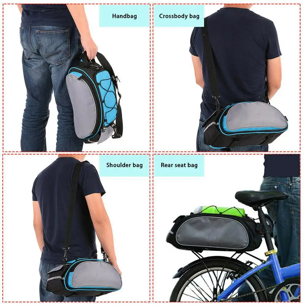 13L Bicycle Rear Bag Cycling Seat Rack Storage Trunk Handbag Pannier Travel Riding Mountain Road Bike Bags Large Capacity