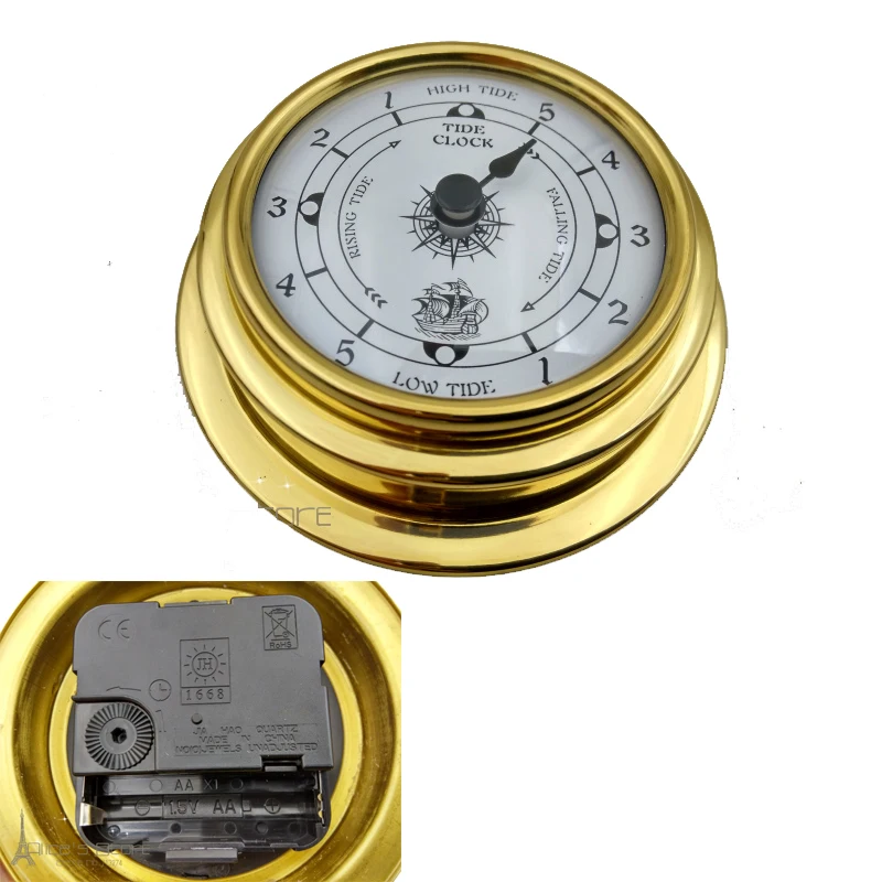 Orologio nautico con custodia in ottone per buco di navigazione, orologi da marea, articoli per la vela - immagine 6