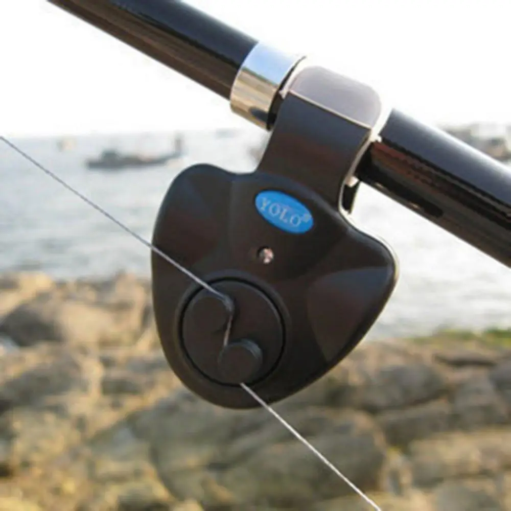 Светодиодный светильник, сигнализация для рыбалки, Портативная сигнализация для ловли карпа, рыболовная леска, сигнальный индикатор, буферная удочка, Громкая сигнализация - Цвет: Black