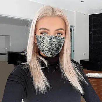 

Sexy Women Leopard Snake Print Facemask Reusable Washable Fabric Mask Can Put Filter Outdoor Sport Mask masque mascarillas N4