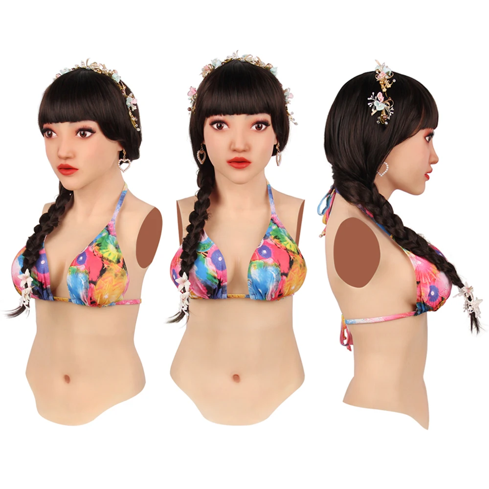 KOOMIHO Селена мягкий силиконовый женский манекен головы маска Halfbody с формованной