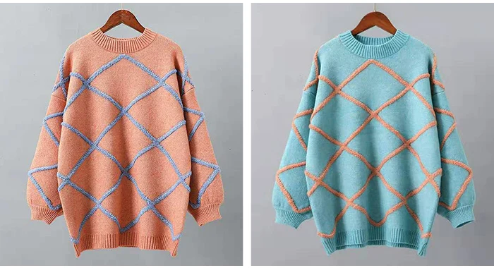 Женский теплый свитер с длинным рукавом TIGENA, свободный вязаный джемпер для женщин на зиму