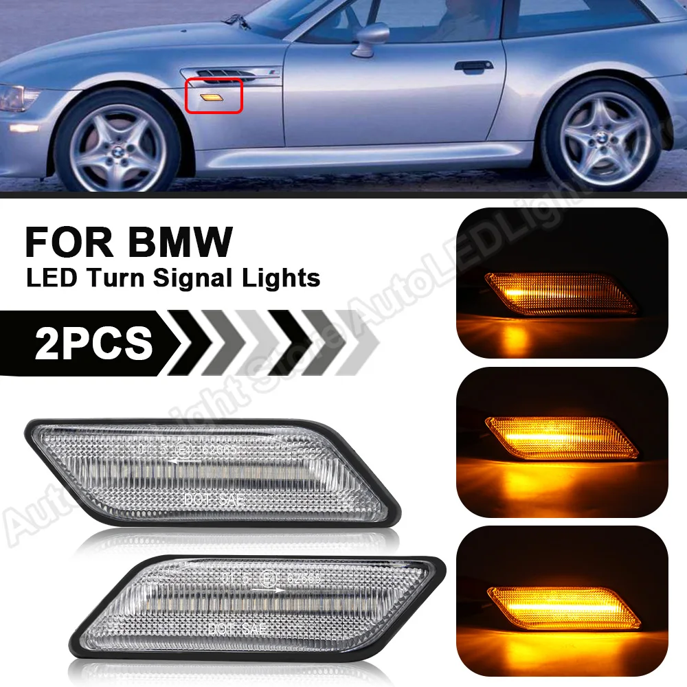 2 Pz Dinamicr Indicatore Di Direzione Per Bmw E36 Z3 1994 1995 1996 1997 1998 1999 2000 2001 2002 Nessun Errore Led Side Marke Blinker Lamp