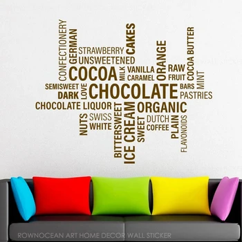 

Chocolate Text, Words, Phrases,sentences, Letters Language Wall Decor Vinyl Home Decor Coffee Shop Cocoa Window Sticker 2070