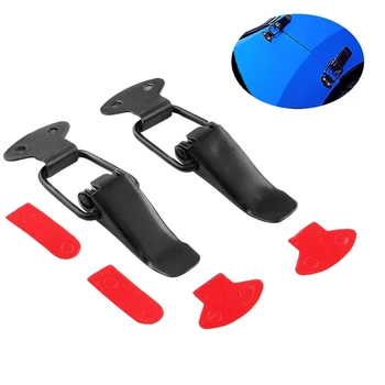 

2Pcs Auto Universal Bumper Security Hook Lock Clip Kit Clip Hasp For Racing Car Truck Hood Quick Release Fasteners