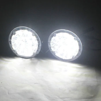 

1pair White 18 LED DRL Round Daytime Running Light Car Fog light Driving Lamp for Truck Motorcycle Bike