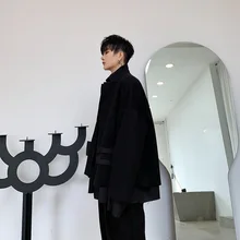 Мужской костюм, четыре сезона, костюмы для нового лоскутного ретро-костюма с длинными рукавами, Свободный Повседневный отворот, модная Молодежная мужская одежда