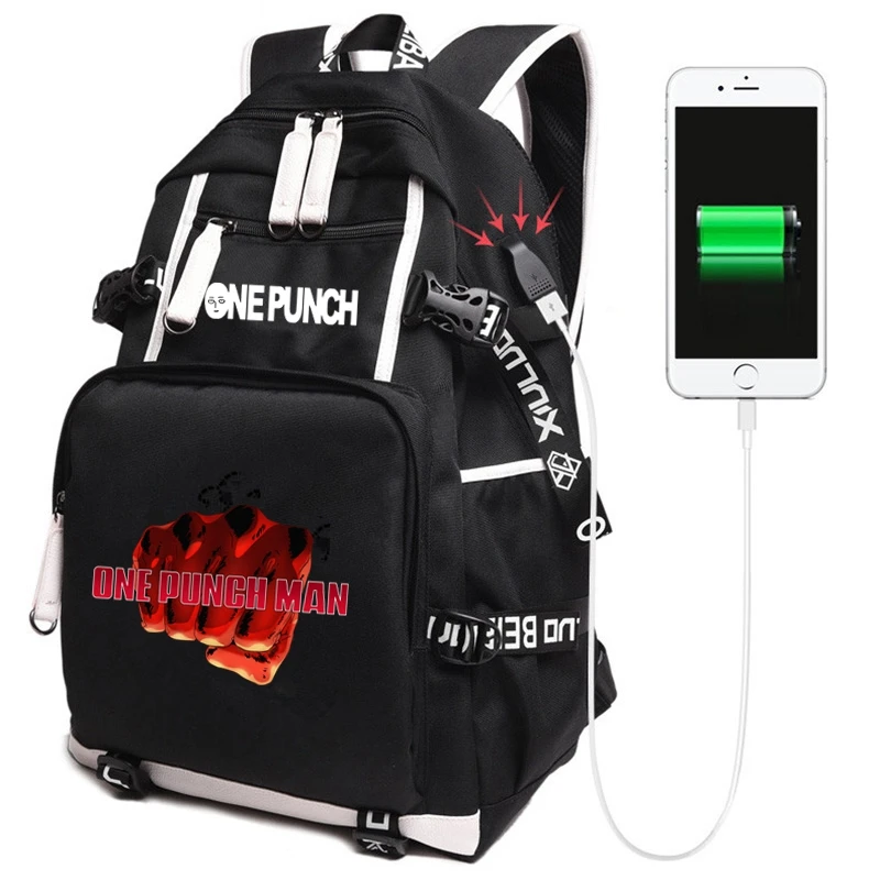 New Anime One Punch Man Backpack Unisex Travel Shoulder Laptop Bags Cartoon Teens Kids Student School Bags Bookbag Gift