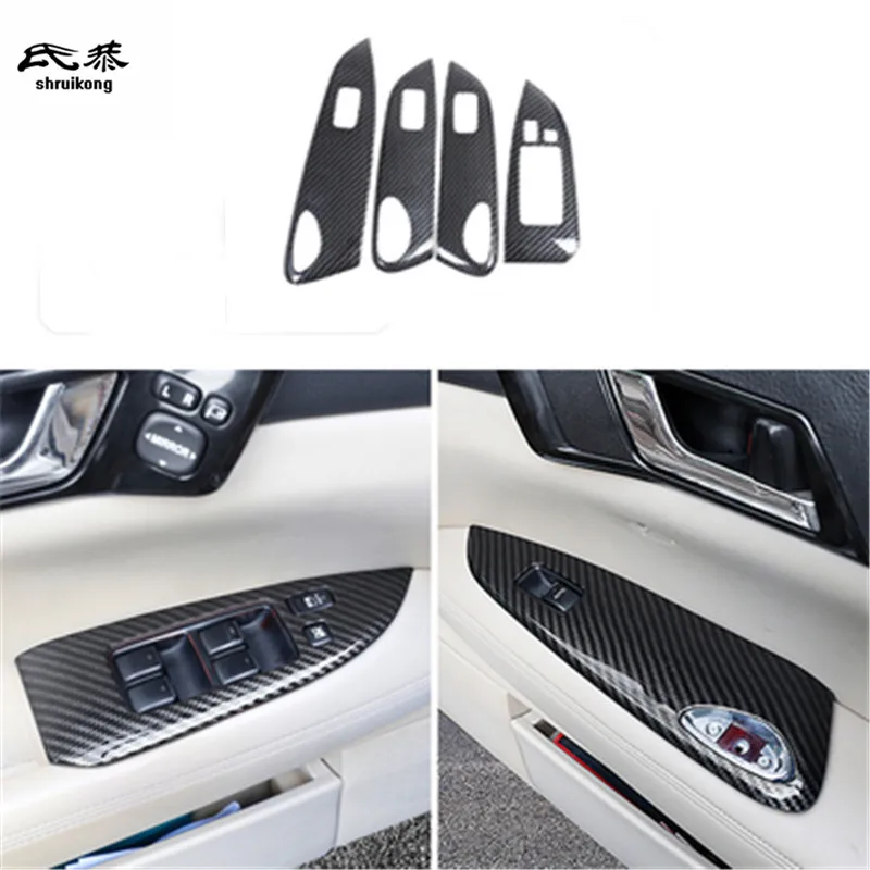 

4pcs/Lot ABS Carbon Fiber Grain Car Window Lift Panel Decoration Cover For 2005-2009 Toyota RAIZE Car Accessories