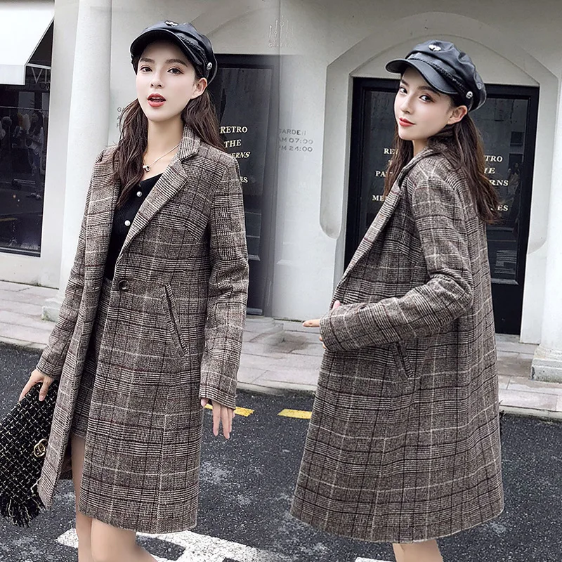 

2019 New Style Korean-style Casual Versatile Fashion Plaid Coat Short Skirt Set Two-Piece Set