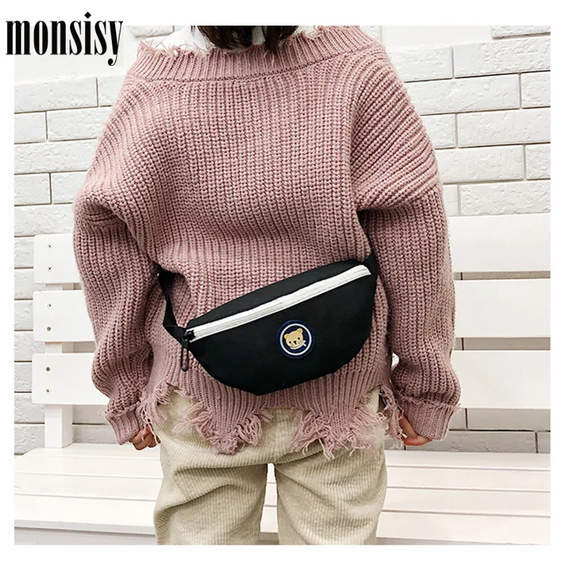 Monsisy/Детская поясная сумка; детская поясная сумка; поясная сумка для мальчиков и девочек; нагрудная сумка с милым медведем; Кошелек для монет; чехол для телефона; детский ремень; Bolsa