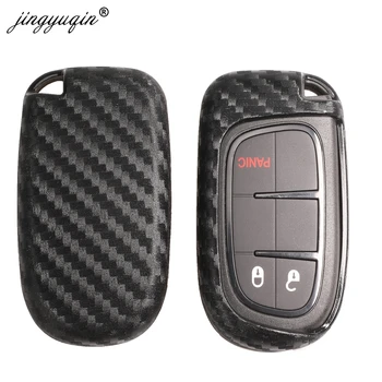 Keyforkess custodia portachiavi in Silicone al carbonio per Dodge Durango caricabatterie da viaggio per Jeep Renegade Grand Cherokee Chrysler 300