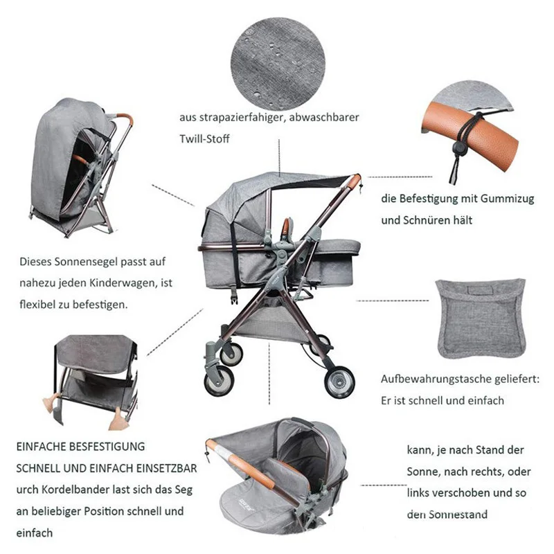 Stroller Awning Accessories UV and Sun Protection Universal Baby Sun Sail Shade Baby Stroller Accessories Baby Strollers luxury