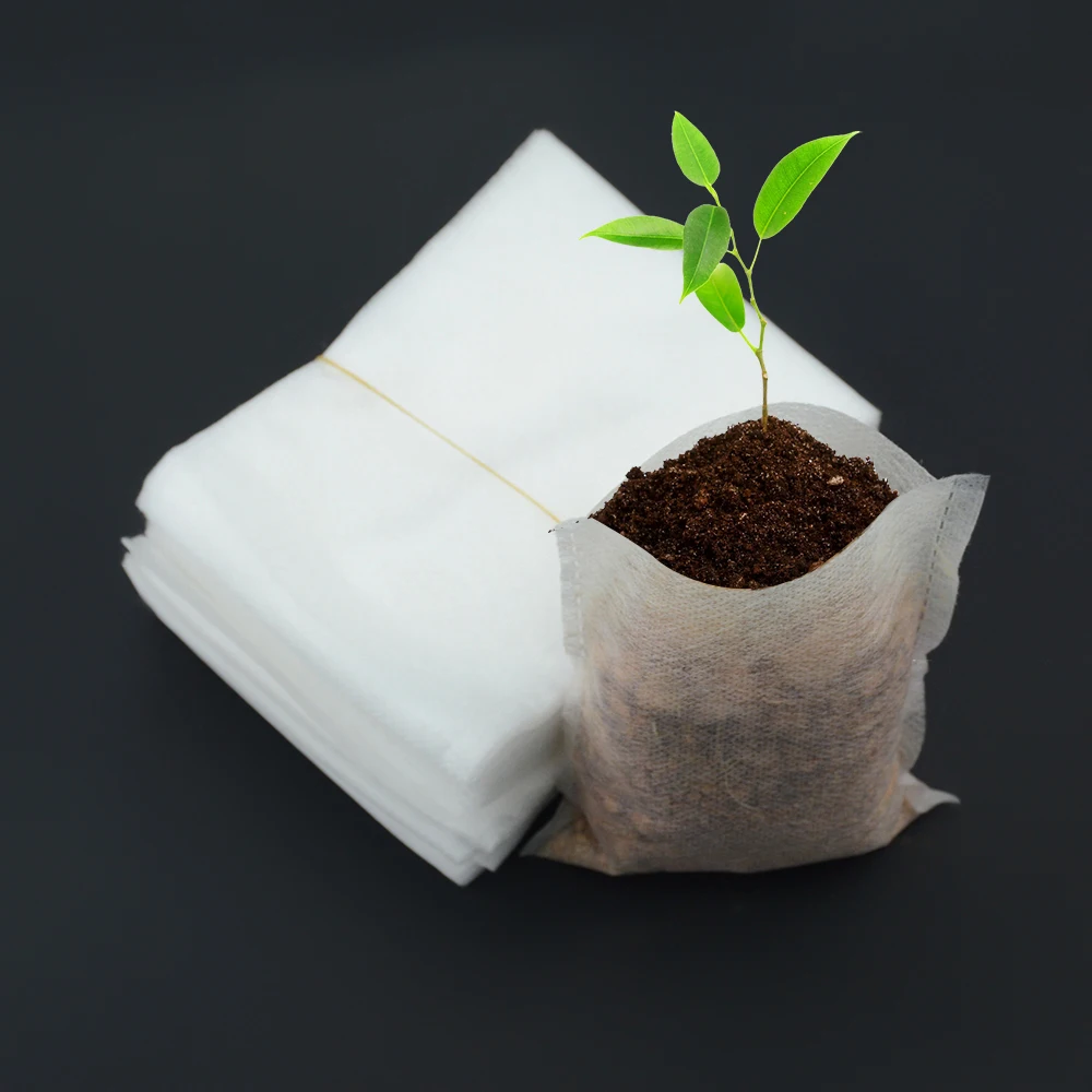 100 шт./лот 8*10 см биоразлагаемые нетканые мешки для питомника 10x12 см мешки для растений ткань рассады горшки eco-friendly аэрации