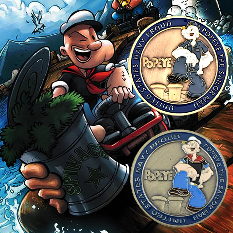 WR Popeye монета с бронзовым покрытием морской флот США гордость металлическая