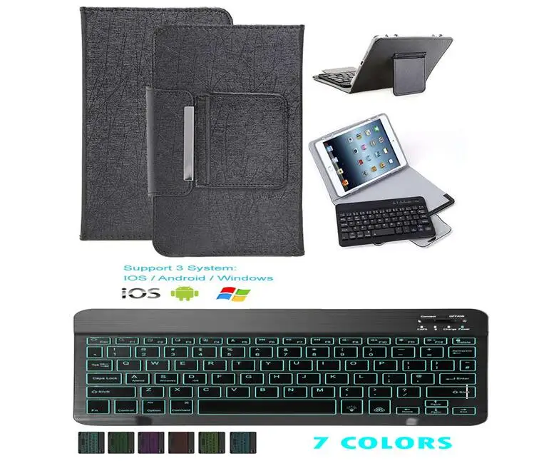 

Keyboard PU case 7Color Backlit Keyboard Bluetooth shell for Samsung Galaxy Tab E 9.6 SM-T560 T560 T561 T562 tablet Cover