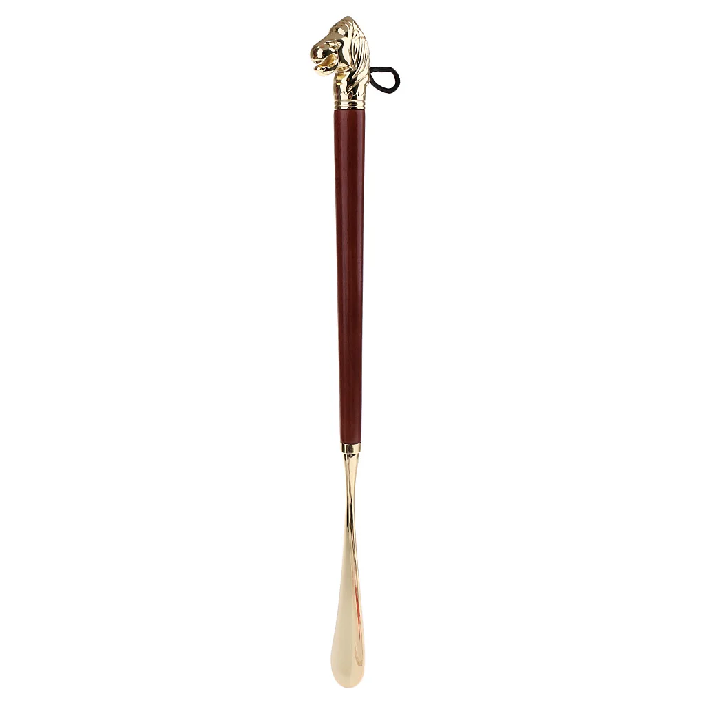 Unisex Long Handle Metal Shoe Horn with Lion Head 49cm（19.30in）