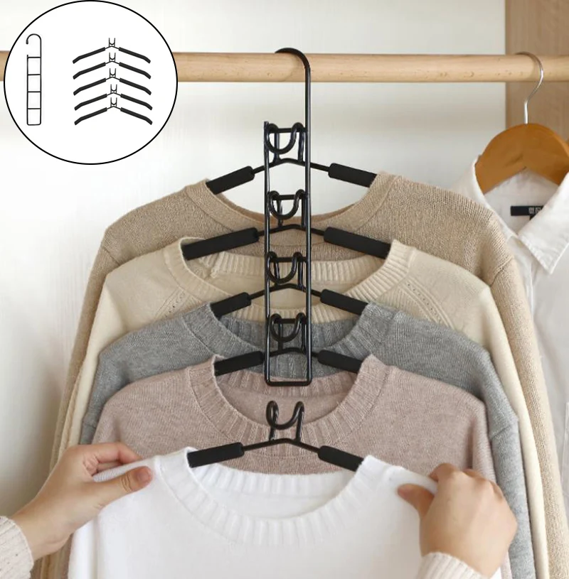 Clothes Hanger, Cabide Multifuncional Wardrobe Hanger, Space-Saving, Detachable Storage Rack, Connect Hooks