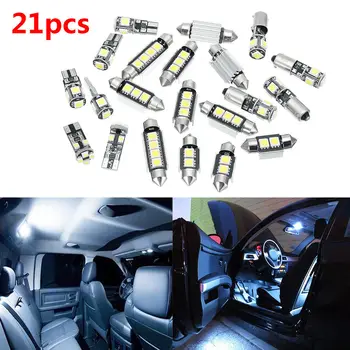 

21pcs/Set Car Interior White LED Bulb Light 6000K Super Bright Replacement Accessories For BMW 5 Series M5 E60 E61 04-10