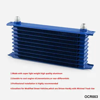 

10Row AN10 Universal Engine Transmission Oil Cooler + Filter Relocation Kit Automobile Replacement Accessories