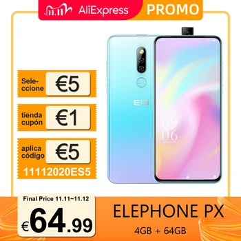 

Global Version ELEPHONE PX Mobile Phones 4GB 64GB MTK MT6763 6.53" Screen 16MP Dual Rear Cam Pop-Up 16MP Front Cam Smartphone