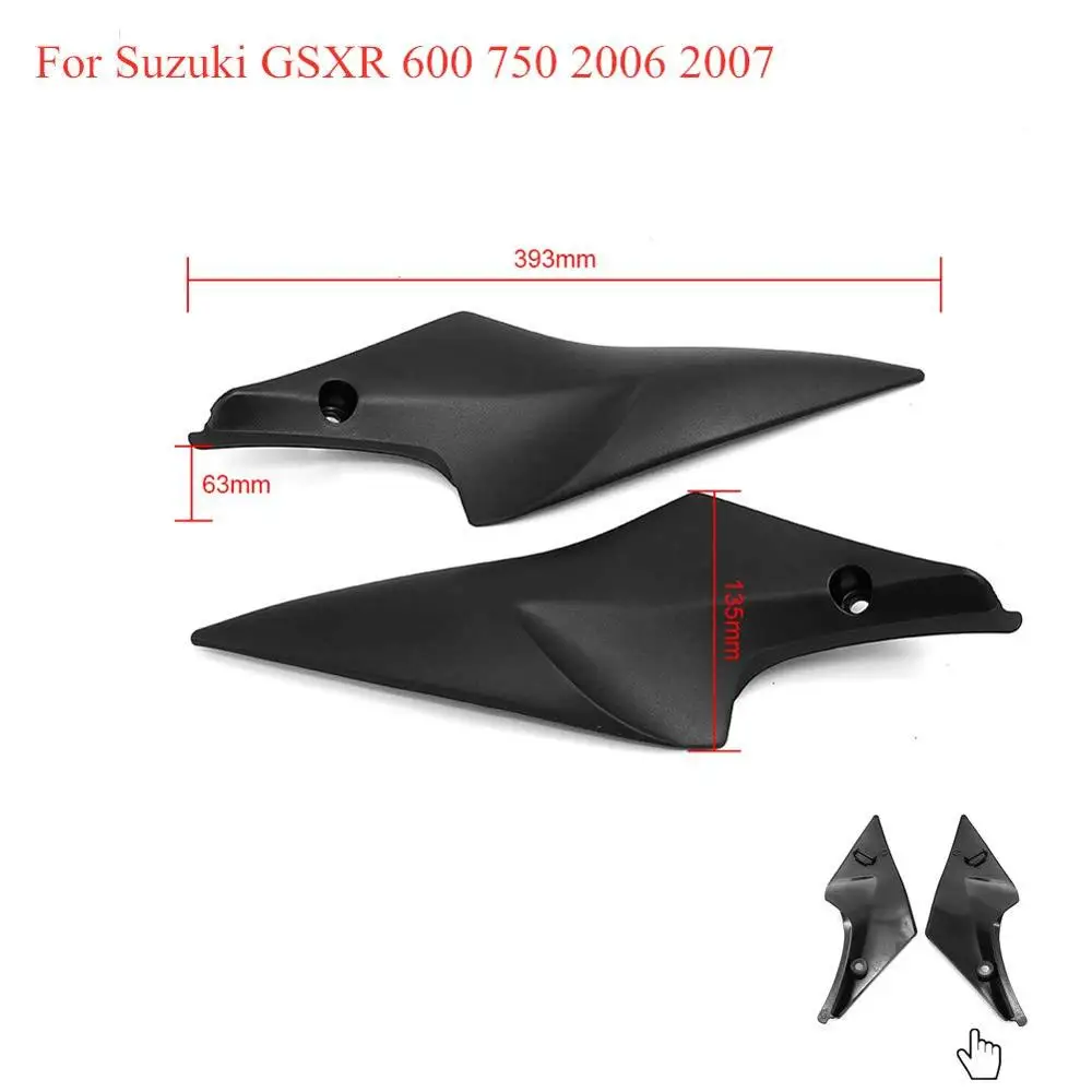 

2 piece Motorcycle Black Tank Side Fairing Panel Gas Tank Cover Trim For Suzuki GSXR 600 750 2006 2007 K6 Tank Panel Fairing