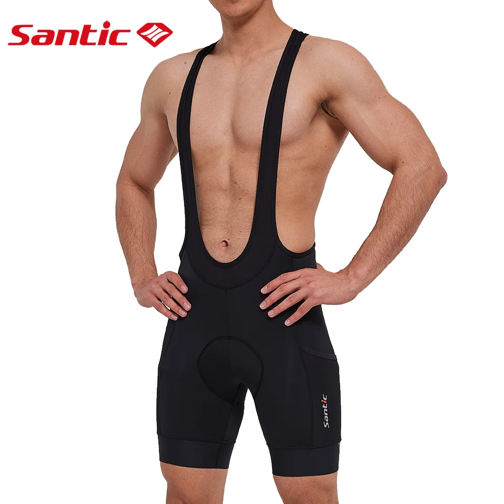 

Santic Cycling Bib Shorts Men 4D Padded MTB Biker Shorts Summer Breathable Mesh Mountain Bicycle Pants with Pockets Asian Size