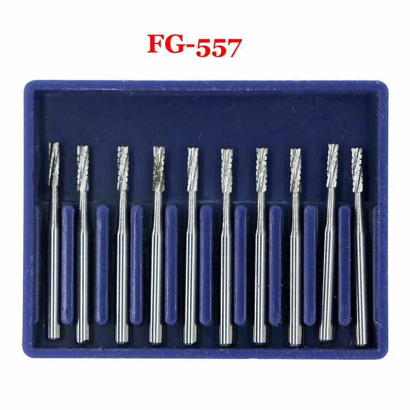 Dentistry Turbine FG #557 Surgical Length Carbide Burs - 10-Pack