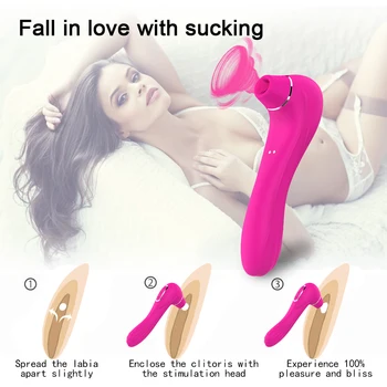 HIWUP Sex Sucking Toys Vibrator Powerful Clitoris Sucker Blowjob Tongue Stimulator Nipple Vagina Pussy Pump Sex Toys for Women 5