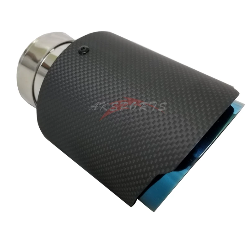 Car Exhaust Tail Pipes Matt Carbon Muffler Tip Tail End Universal