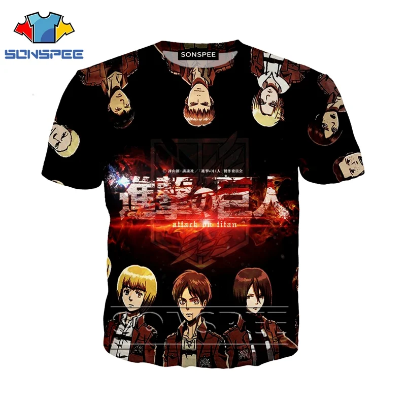Аниме 3d принт футболка уличная Атака Титанов Человек-паук dj для мужчин и женщин модная футболка Harajuku Детские рубашки homme футболка A117 - Цвет: 04