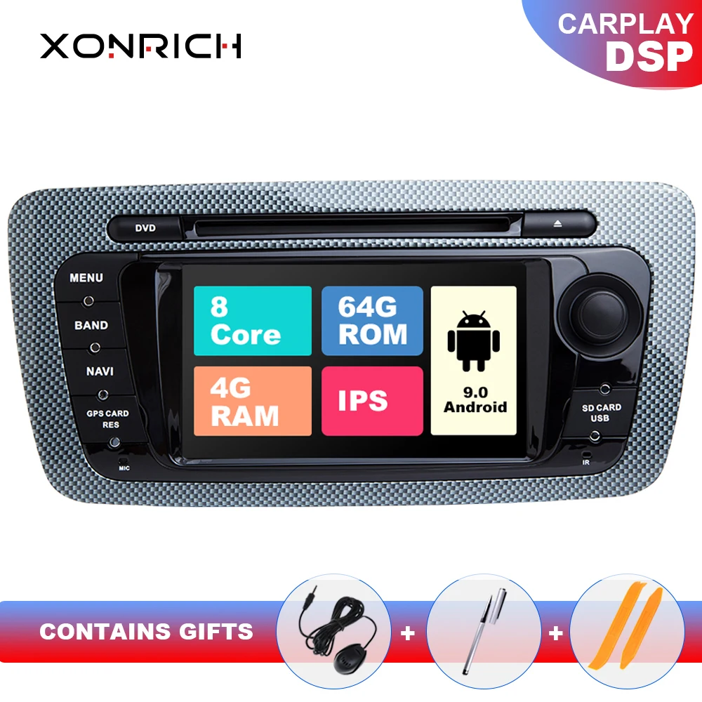 Ips DSP 64GB 2 Din Android 9 Авторадио Мультимедиа для Seat Ibiza 6J MK4 SportCoupe Ecomotive Cupra 2009 2013