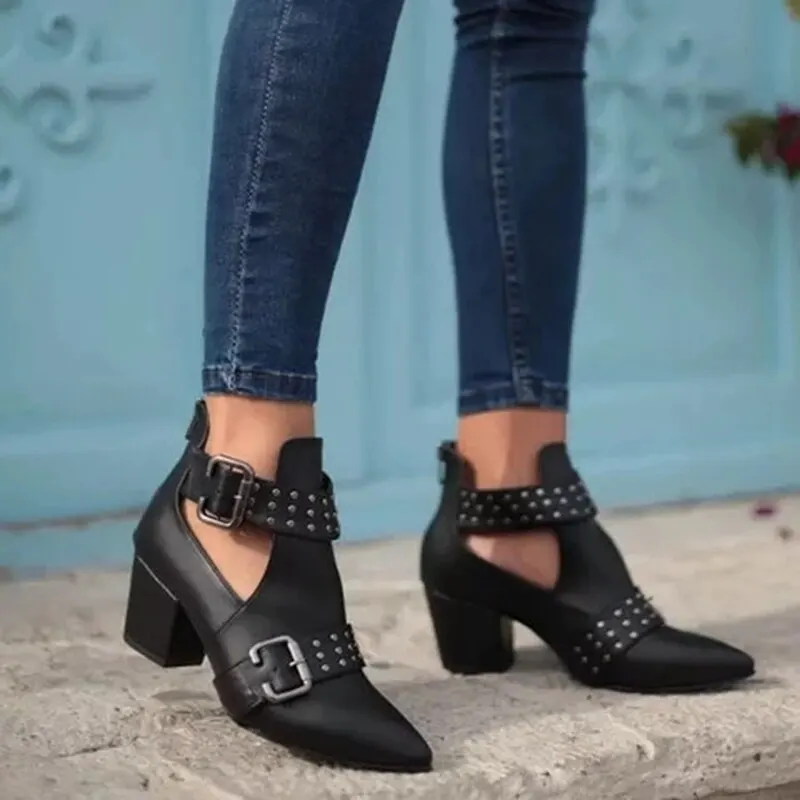 Litthing; женские ботинки; модная повседневная женская обувь; замшевые ботинки с пряжкой; женские зимние ботинки на молнии на высоком каблуке - Цвет: Черный