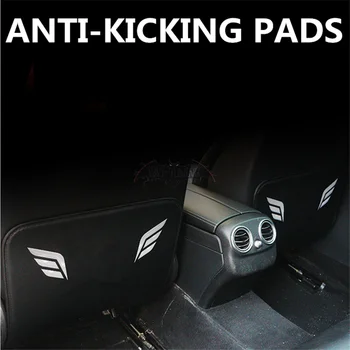 

2X Universal Seat Back Pads For Tesla Model 3 Model S Model X Anti Kicking Mat Covers Waterproof Car Accessories