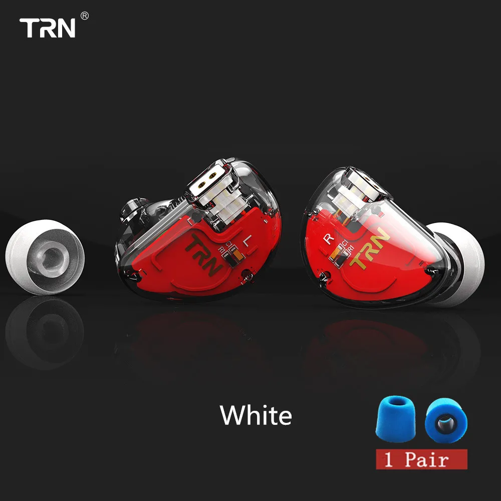 TRN V30 2BA+ 1DD тройной Гибридный Драйвер бас в ухо наушники HIFI Monito спортивные наушники 2Pin съемный кабель AS10 \ T2 \ V80 \ V10 \ IE80 - Цвет: White no mic ET